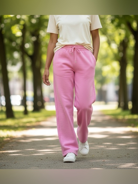 Trendy Queen Pants - Trendy Queen wide leg pink sweatpants NWT size medium.